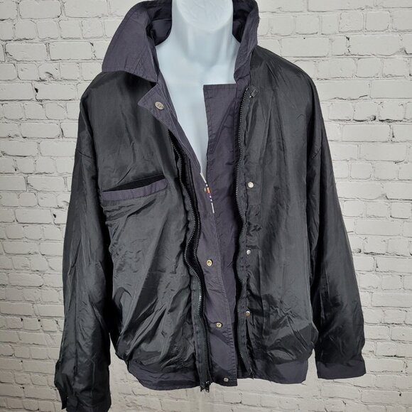 Fedex Black Double Zip Hideable Hood Relflective Windbreaker Jacket Size 3XL - Picture 5 of 16